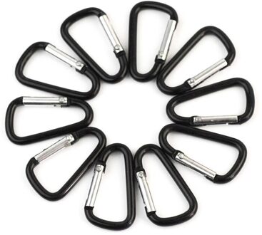 10 Stuks Zwart Aluminium D Karabijnhaak Outdoor Spring Snap Clip Haken Sleutelhanger Klimmen Camping Wandelen Quickdraws In Voorraad # l40