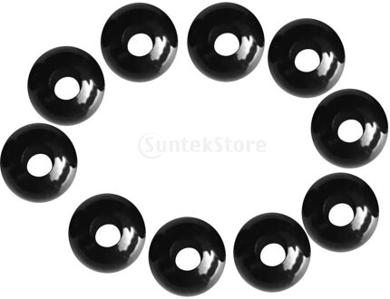 10 Stuks Zwart Plastic Enkel Gat Elastische Shock Cord Bungee Touw Toggle Ball End Lock Stopper Stop Gesp Sluiting