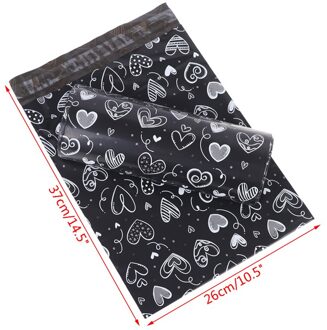 10 Stuks Zwart Roze Hart Poly Mailer Verpakking Enveloppen Met Self Seal Koerier Opbergzakken Kleding Mailers Verpakking Zakken