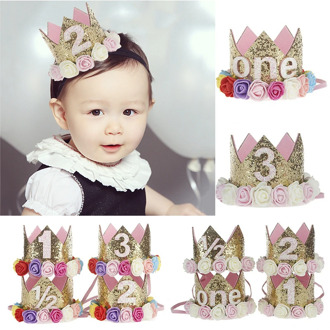 10 Style Baby Flower Digital Type Crown Headband Kids Gifts Baby Birthday Party Performing Headwear Festival Babe Headband