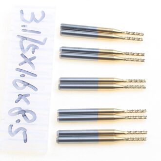 10 Titanium Jas Carbide1.6mm End Mill Graveren Bits CNC Roterende Bramen Set maïs frees PCB frezen