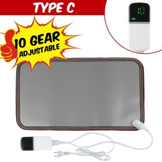 10 Versnellingen Voet Warmer Elektrische Verwarming Mat 30*50Cm Waterdichte Heater Pad Warmer Winter Voor Home Office Huisdier warmer Thermostaat type C