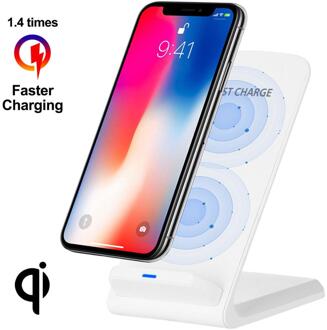10 W Qi Draadloze Oplader Voor iPhone XS Max XR X 8 Voor Samsung note 9 Xiaomi mix 2 s snelle Draadloze Opladen Docking Dock Station wit