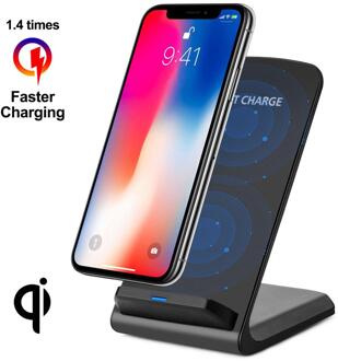 10 W Qi Draadloze Oplader Voor iPhone XS Max XR X 8 Voor Samsung note 9 Xiaomi mix 2 s snelle Draadloze Opladen Docking Dock Station zwart