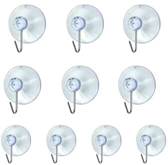 10 Windows Transparante Zuignap Zuignap Haak Kleding Jas Metalen Haak