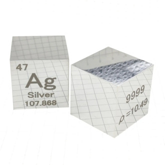 10 x 10 x 10mm Mirror Polish Argentum Cube Periodic Table Of Elements Cube(Ag≥99.9%)