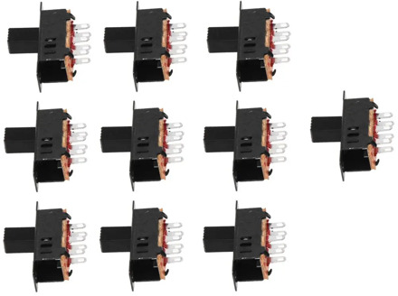 10 x DC 0.5A 50V 3 Position 2P2T DPDT Panel Mount Slide Switch SS23D32