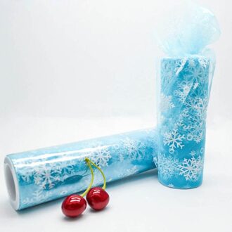 10 yard * 6 inch Sneeuwvlok Tulle Roll Bruiloft Achtergrond Decor Meisjes Tutu Rok Baby Shower Verjaardag Levering Een spool Roll lucht blauw