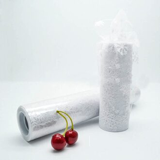 10 yard * 6 inch Sneeuwvlok Tulle Roll Bruiloft Achtergrond Decor Meisjes Tutu Rok Baby Shower Verjaardag Levering Een spool Roll wit