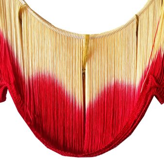 10 Yards Latin Fringe Tassel Dip Dye Ombre Zachte Rayon Latin Macrame Dans Jurk Trimmen Samba Kwastje Geel Rood 25cm Lange