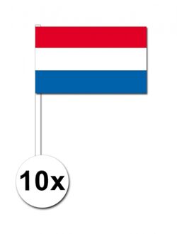 10 zwaaivlaggetjes Nederland 12 x 24 cm