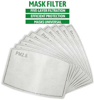 100 /10 pcs PM 2.5 Mask Filter Anti Haze 5 Layers Activated Carbon Mask Filters Replaceable For Adults Mouth Mask Health Care