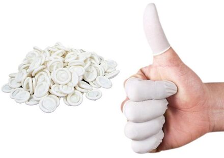 100/1000 stks Beschermende Vingertop Duurzaam Latex Vinger Babybedjes Aantislip Veiligheid Handschoenen voor Krijt Elektronische Rubber Vinger Babybedjes 500g