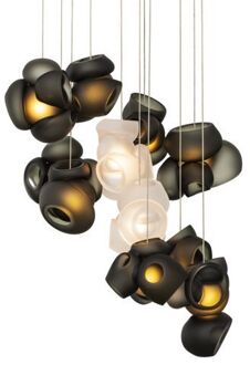 100.11 Random Hanglamp - Grijs met transparant - Rechthoekige plafondkap