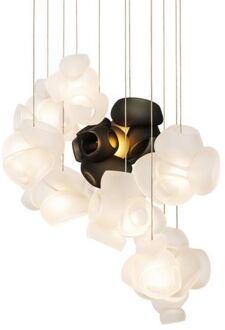 100.11 Random Hanglamp - Transparant met grijs - Rechthoekige plafondkap