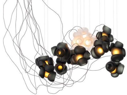 100.13 Semi-rigid Hanglamp - Grijs met transparant - Ronde plafondkap