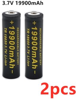 100% 18650 Lithium Batterijen Zaklamp 18650 Oplaadbare-Batterij 3.7V 19800 Mah Voor Zaklamp + Usb Lader zwart