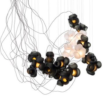 100.19 Semi-rigid Hanglamp - Grijs met transparant - Ronde plafondkap