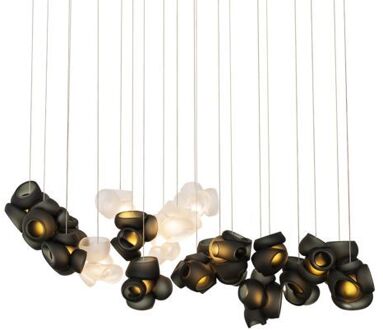 100.20 Random Hanglamp - Grijs met transparant - Rechthoekige plafondkap