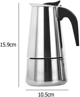 100/200/300/450Ml Rvs Koffiezetapparaat Moka Pot Filter Kachel Top Mokka Koffie Pot moka Italiaanse Koffiezetapparaat 100ml