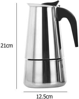 100/200/300/450Ml Rvs Koffiezetapparaat Moka Pot Filter Kachel Top Mokka Koffie Pot moka Italiaanse Koffiezetapparaat 300ml