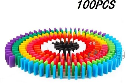 100/200/300/500Pcs Kinderen Kleur Sorteren Regenboog Houten Domino Blokken Kits Heldere Domino Spelletjes Educatief speelgoed Voor Kid 100stk