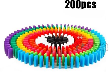 100/200/300/500Pcs Kinderen Kleur Sorteren Regenboog Houten Domino Blokken Kits Heldere Domino Spelletjes Educatief speelgoed Voor Kid 200stk