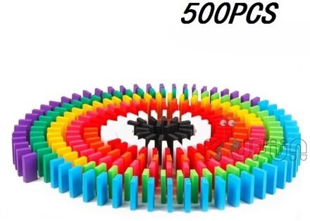 100/200/300/500Pcs Kinderen Kleur Sorteren Regenboog Houten Domino Blokken Kits Heldere Domino Spelletjes Educatief speelgoed Voor Kid 500stk