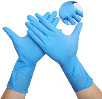 100/200/300Pcs Wegwerp Handschoen Nitril Latex Handschoenen Universal Home Tuin Huishoudelijke Schoonmaak Handschoenen Non-slip Blauw Handschoenen 200 stks / M