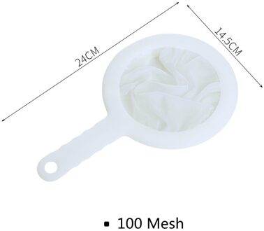 100/200/400 Mesh Keuken Ultra-Fijne Zeef Keuken Nylon Mesh Filter Lepel Voor Geschikt Voor Sojamelk koffie Melk Yoghurt 100 mesh