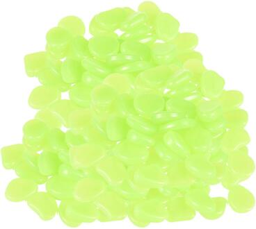 100/200 Pcs Tuin Gloeiende Pebble Aquarium Water Tank Lichtgevende Steen Tuin Loopbruggen Gazon Path Patio Yard Decor Lichtgevende pebbles licht groen 100stk