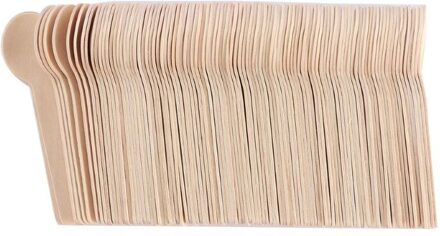 100/200 Stuks Wegwerp Houten Lepel Westerse Dessert Scoop Koffielepel Wedding Party Servies Mini Bestek Set Ijs scoop 200 stks