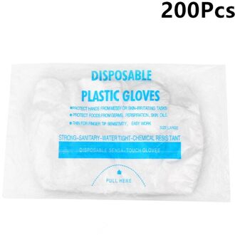 100/200Pcs Food Grade Plastic Wegwerphandschoenen Voor Transparante Voedsel Handschoenen Restaurant Bbq Keuken Koken Tuin Accessoires 200stk