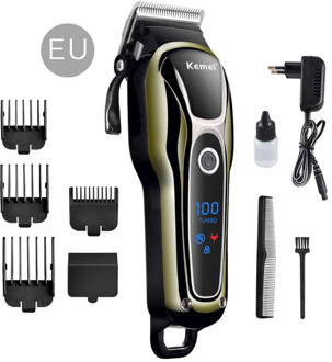 100-240V kemei rechargeable hair trimmer Professional Hair Salon Hair Clipper Electric Hair Clipper Haircut Electric Fader