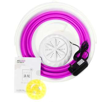 100-240V Mini Draagbare Ultrasone Wasmachine Opvouwbare Emmer Type Usb Wasserij Kleren Wasmachine Voor Thuis reizen roos rood