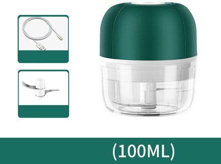 100/250Ml Elektrische Knoflook Stamper Duurzaam Mini Crusher Chopper Usb Opladen Voor Verpletterd Knoflook Geplet Gember Gemalen Verse chili groen 100ml