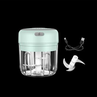 100/250Ml Elektrische Knoflook Stamper Knoflookpers Groente Chili Vlees Knoflook Chopper Druk Usb Stamper Machine Keuken Gadgets groen 250ML
