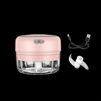 100/250Ml Elektrische Knoflook Stamper Knoflookpers Groente Chili Vlees Knoflook Chopper Druk Usb Stamper Machine Keuken Gadgets roze 100ML