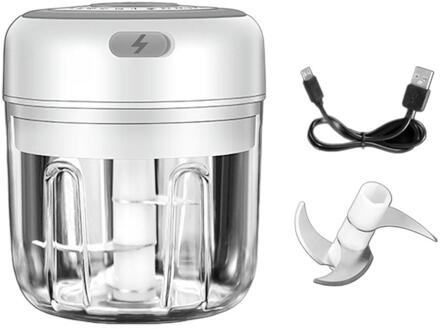 100/250Ml Mini Usb Draadloze Elektrische Knoflook Stamper Druk Mincer Groente Chili Vleesmolen Voedsel Chopper Keuken Gereedschap grijs L