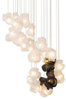 100.28 Random Hanglamp - Transparant met grijs - Vierkante plafondkap