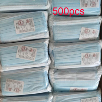 100/300/500PCS Disposable Mask 3 Layers Dustproof Masks Filter Earloop Protective Cover Masks Non-Woven Protective Mouth Mask