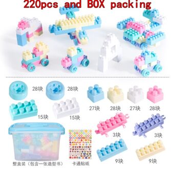 100-300 Pcs Classic Gratis Geassembleerde Bouwsteen Met Speelgoed Opslag Met Doos Speelgoed Voor Kinderen licht geel