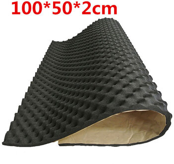 100*50*2CM Auto Geluiddempende Geluidsisolatie Mat Akoestische Demping Schuim Subwoofer Boot Cover Wheel Arch geluid Deadener Mat