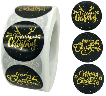 100-500 Pcs Merry Christmas Stickers Round Holidays Stickers For Xmas Thank You Greeting Cards Sealing Gift Decoration Stickers