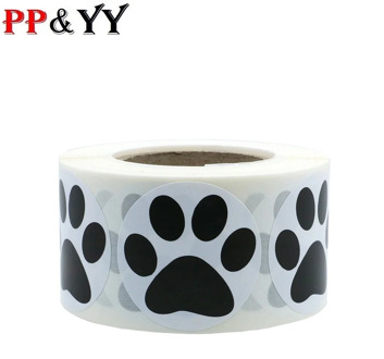 100-500pcs Black Paw Print Stickers Dog cat bear Paw Labels Stickers for laptop reward sticker stationery teacher for student