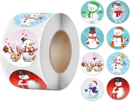 100-500pcs Christmas Stickers Printable Labels Stickers 8 Designs Pattern Cartoon Reward Sticker For Kids Toys Gift Waterpro