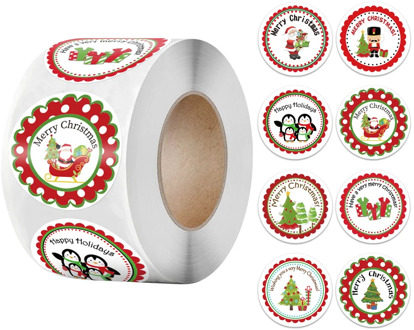 100-500pcs Christmas Stickers Roll Cartoons Gift Cards Party Package Cute Santa Label Sealing Decor Party Decorative Stickers