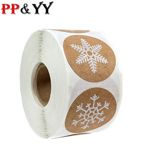 100-500pcs Kraft Paper Sticker Christmas Gift Decoration Sticker Packaging Stationery Happy Holiday Decoration Seal Label