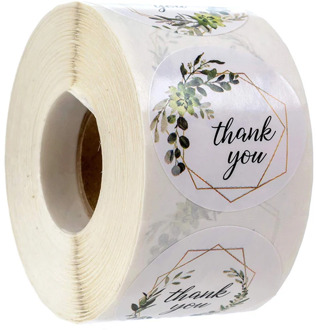 100-500pcs Labels Roll Flower Thank You Stickers Scrapbooking For Gift Decoration Stationery Sticker Seal Label Handmade Sticker