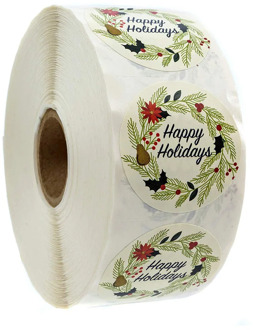 100-500pcs Labels Stickers Happy Holidays Sticker With Paw Print Scrapbooking For Kids Party Activity Favors Stationery Sticker